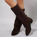 Point Toe Block Heels Boots