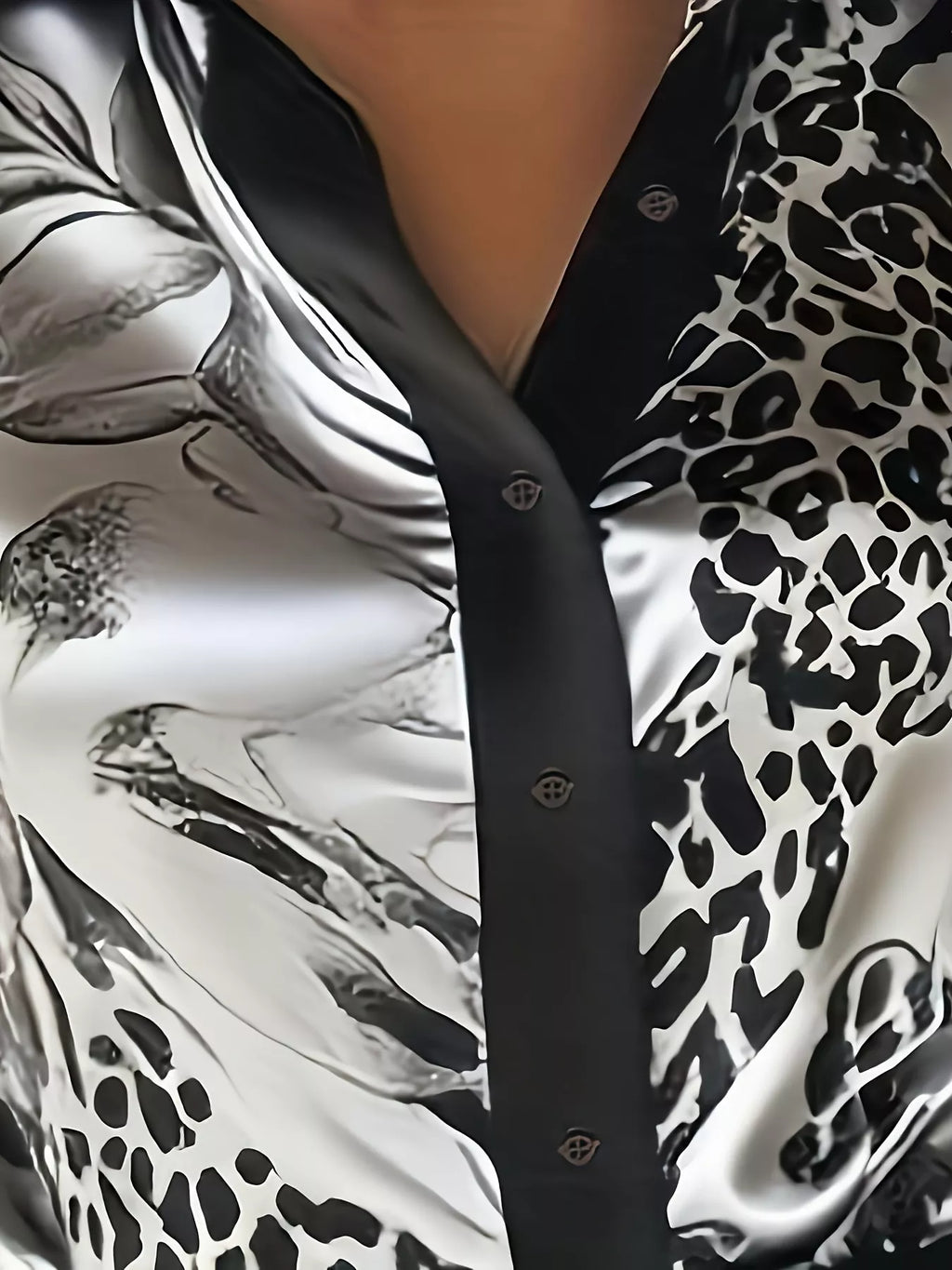 Leopard Button Up Long Sleeve Shirt
