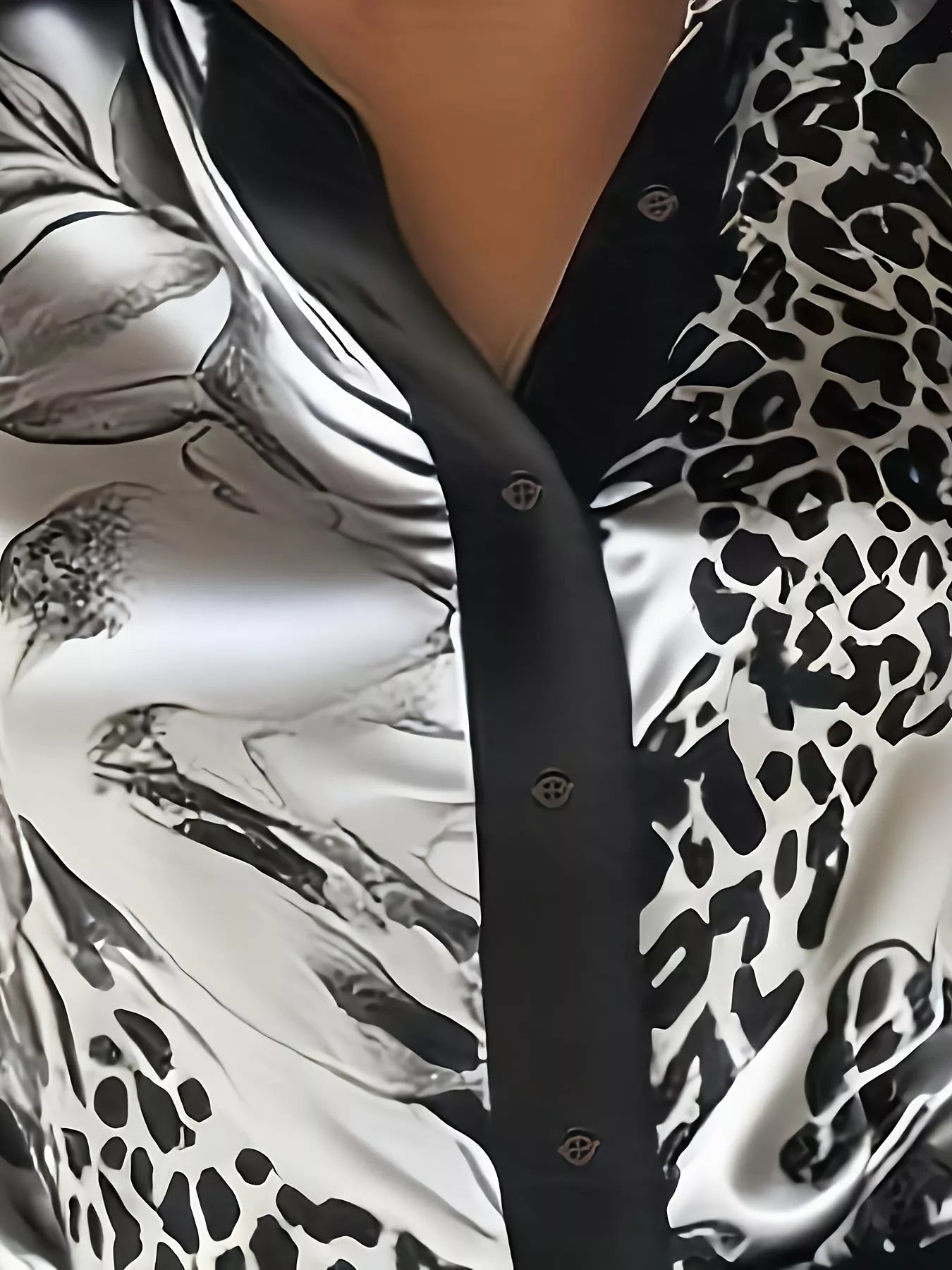 Leopard Button Up Long Sleeve Shirt