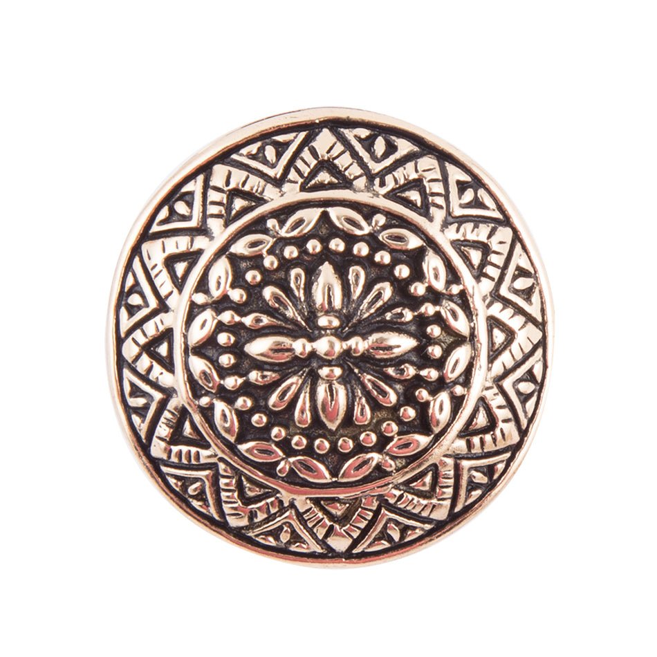 Engraved Golden Bronze Statement Ring