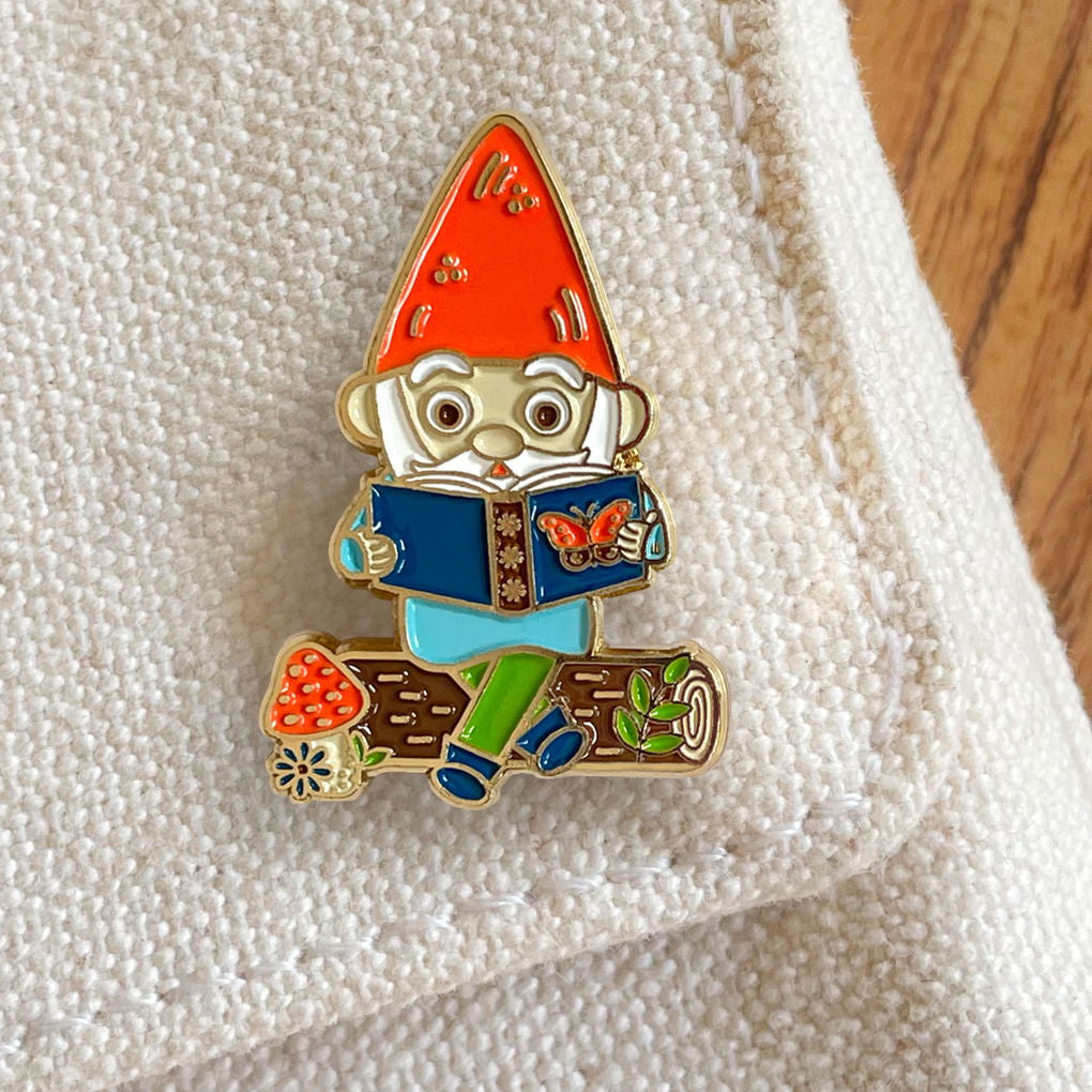Reading Gnome Enamel Pin