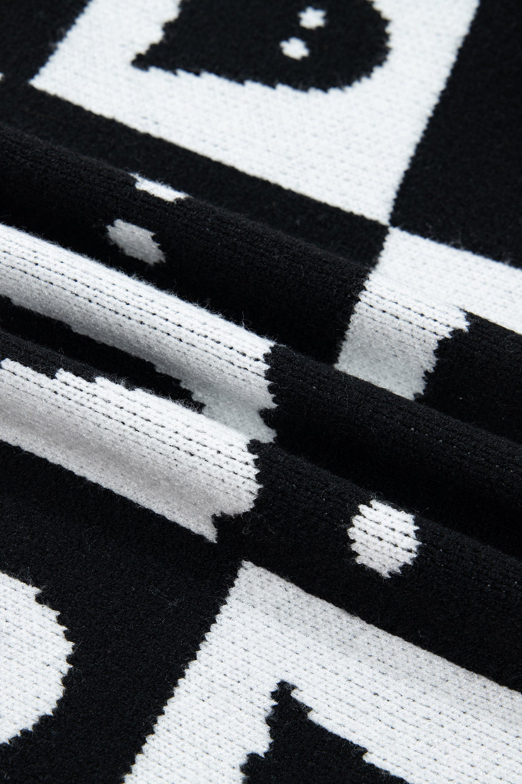 Halloween Ghost Colorblock Drop Shoulder Knit Cardigan