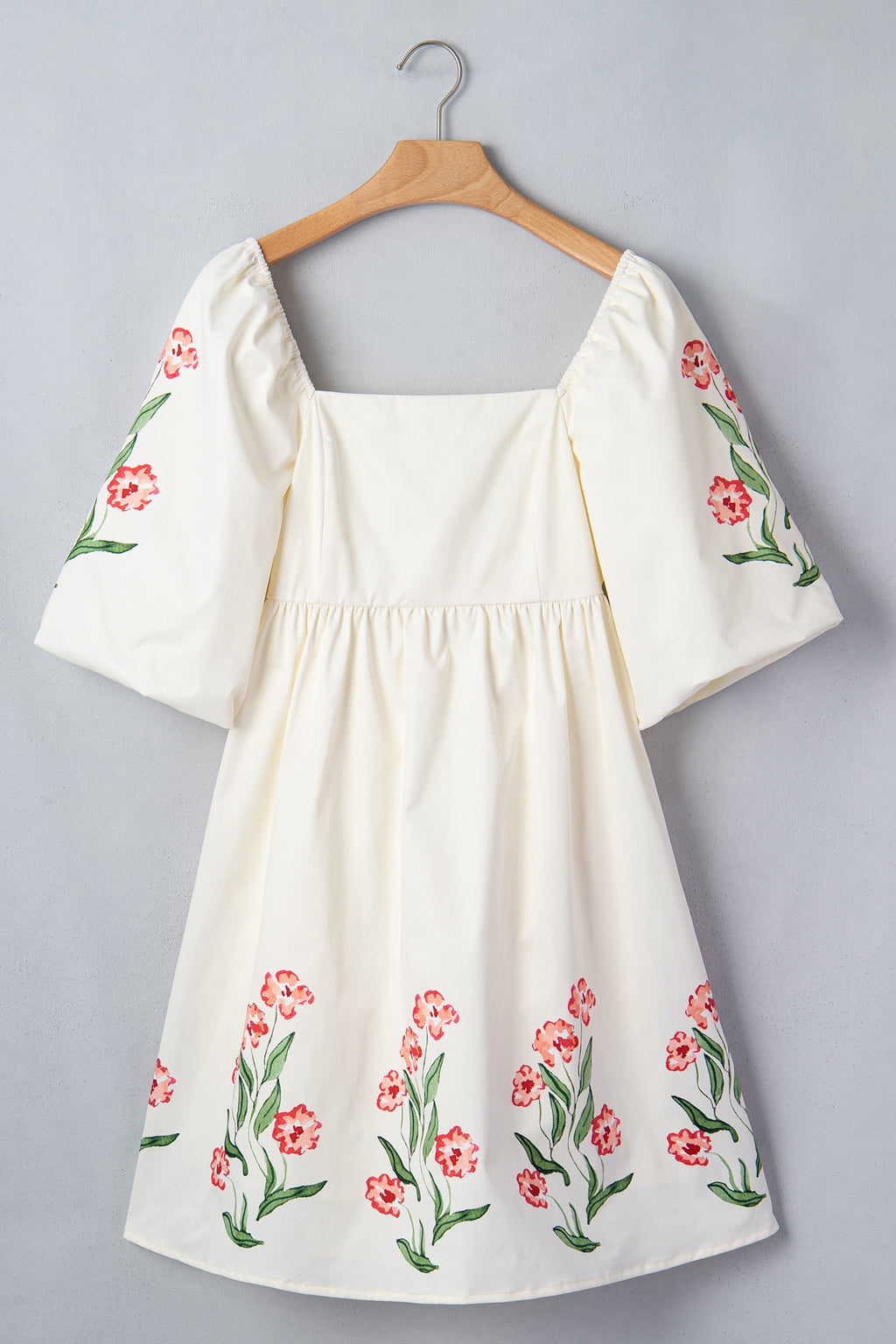 Floral Puff Sleeve Babydoll Dress