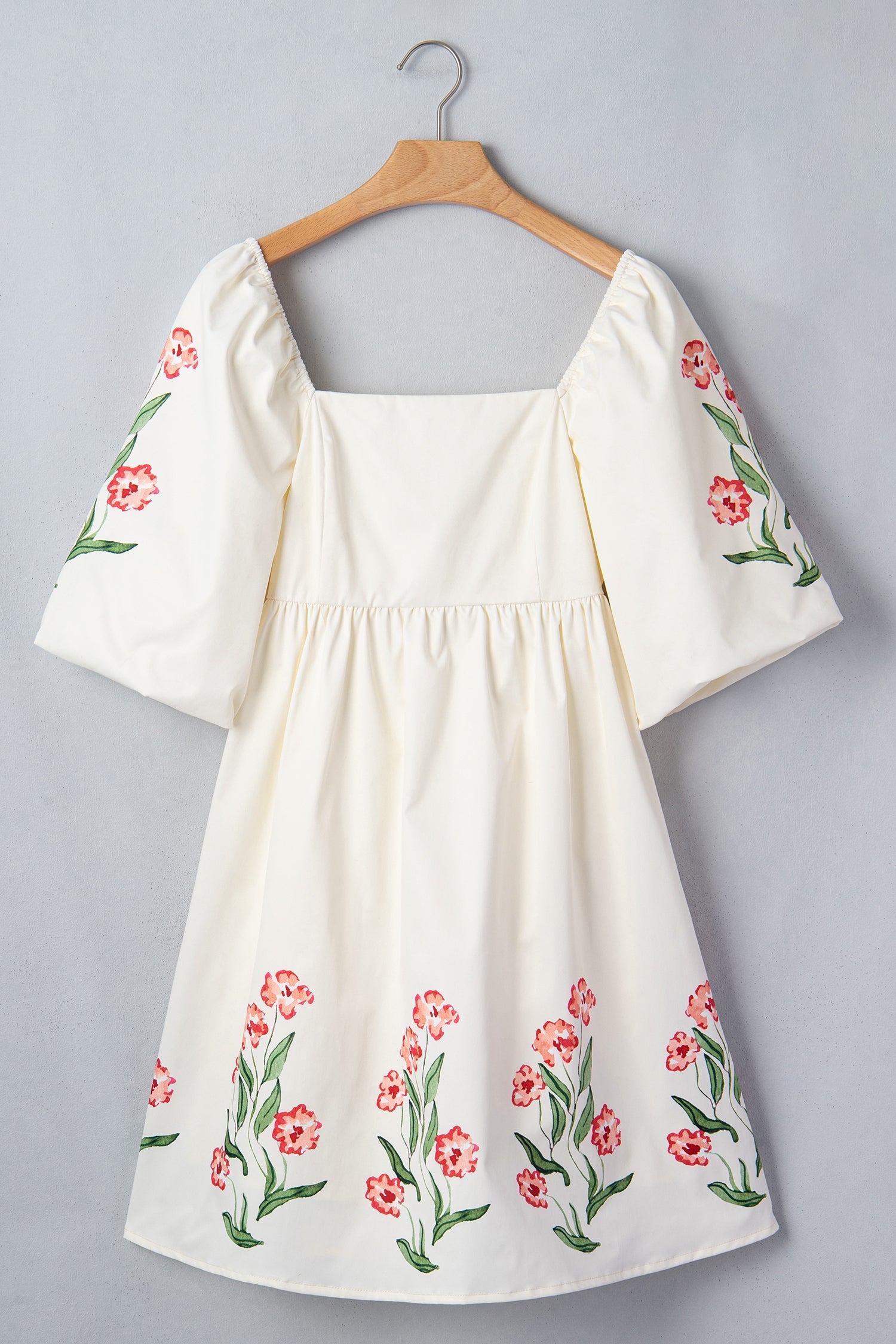 Floral Puff Sleeve Babydoll Dress