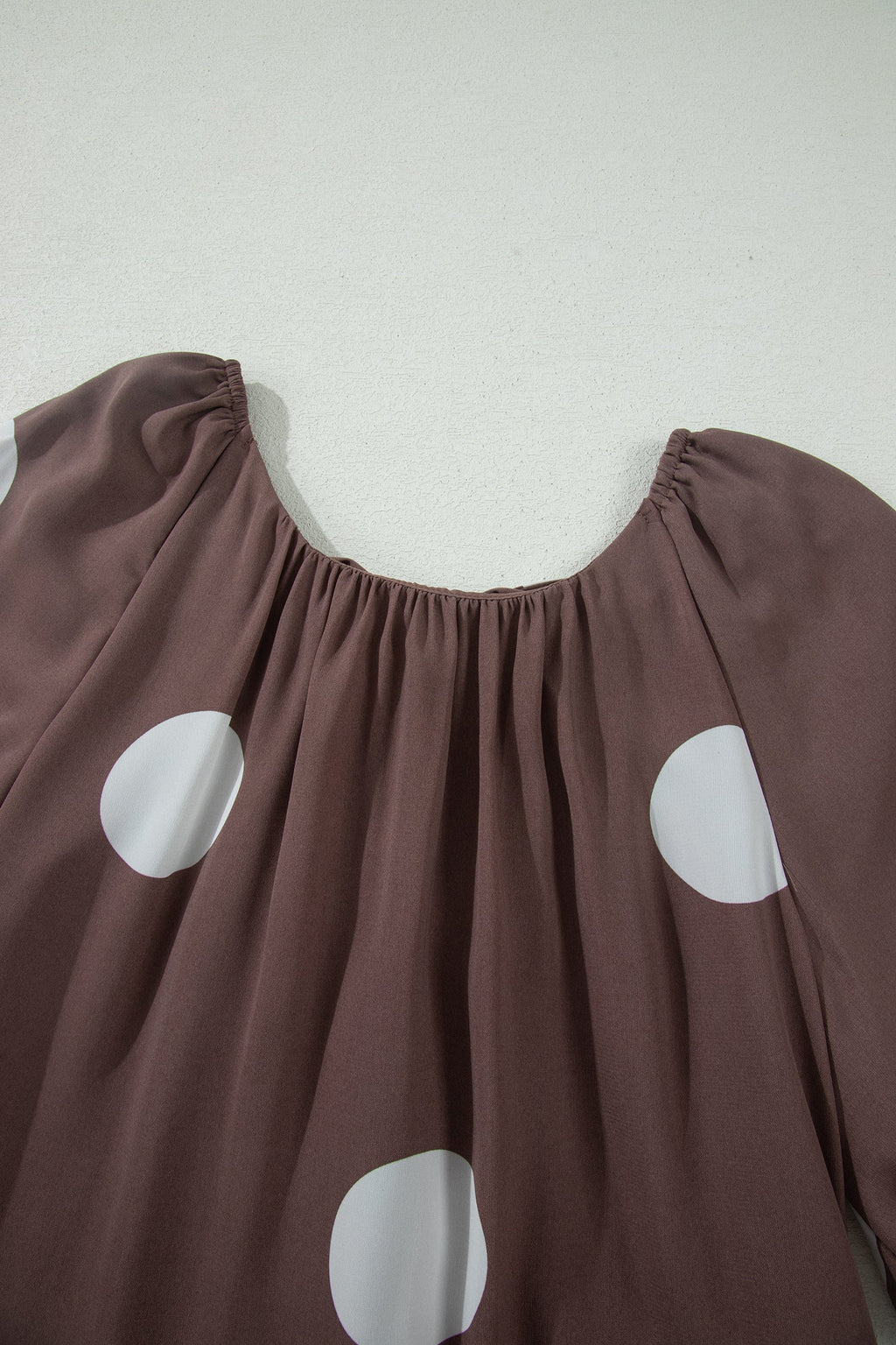 Polka Dot Bow Tie Back Puff Sleeve Mini Dress