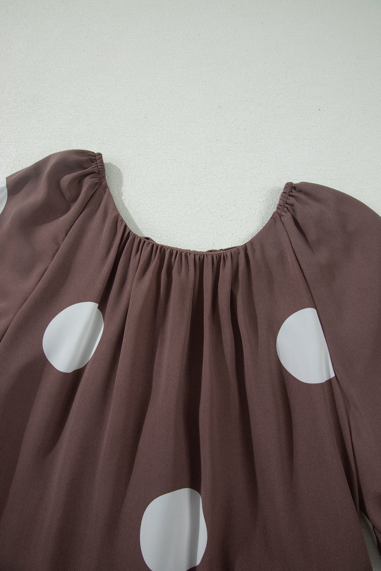 Polka Dot Bow Tie Back Puff Sleeve Mini Dress