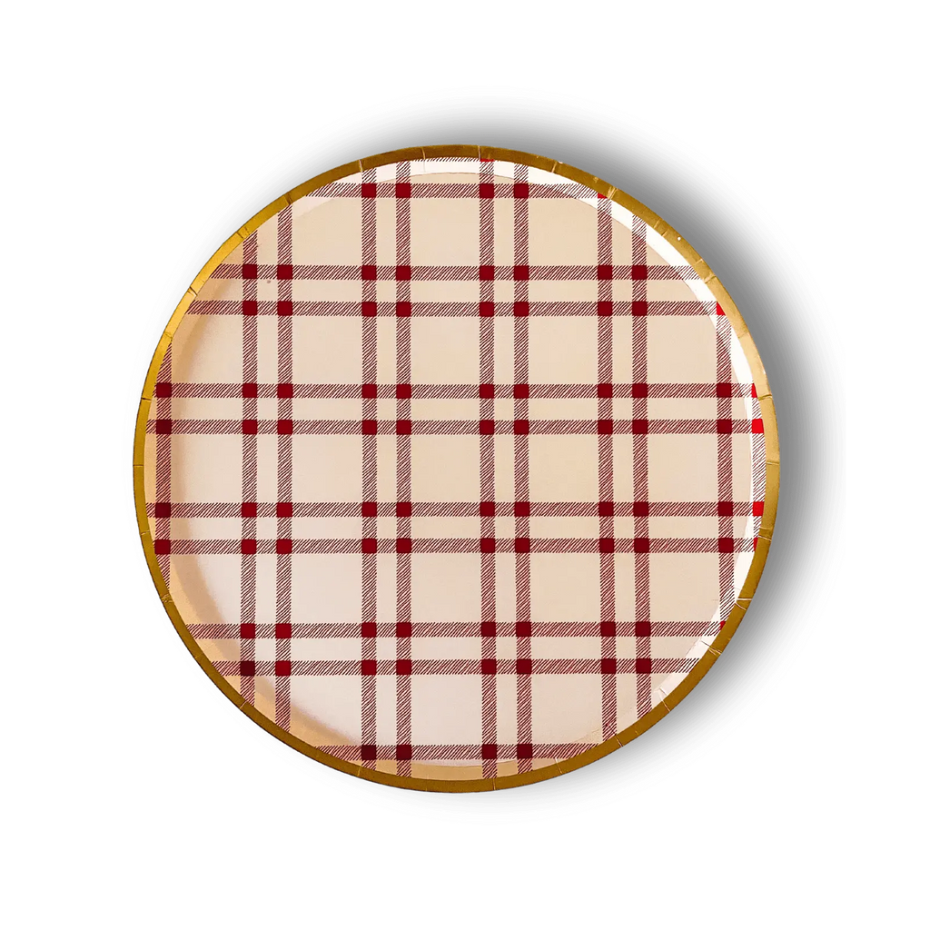 Farmhouse Red Plaid Paper Party Plate (8pcs)