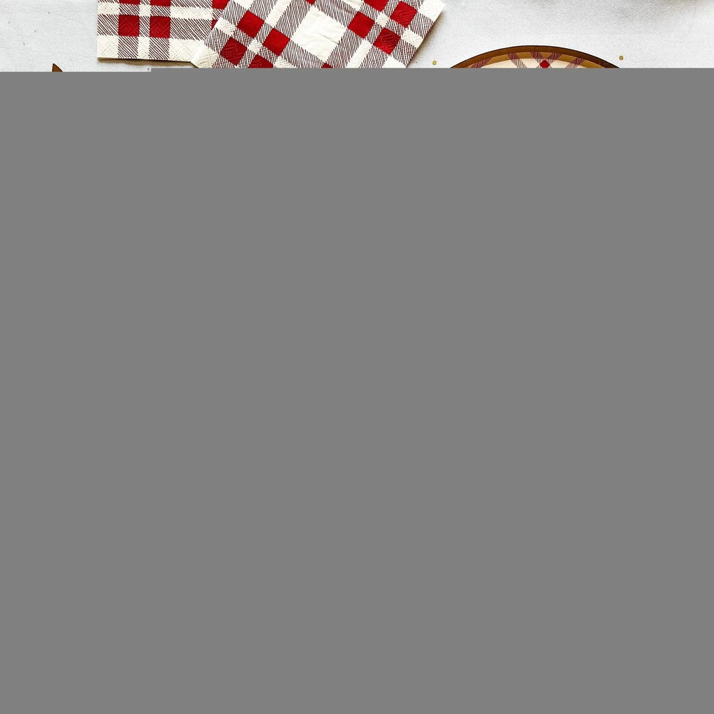 Farmhouse Red Plaid Paper Party Plate (8pcs)