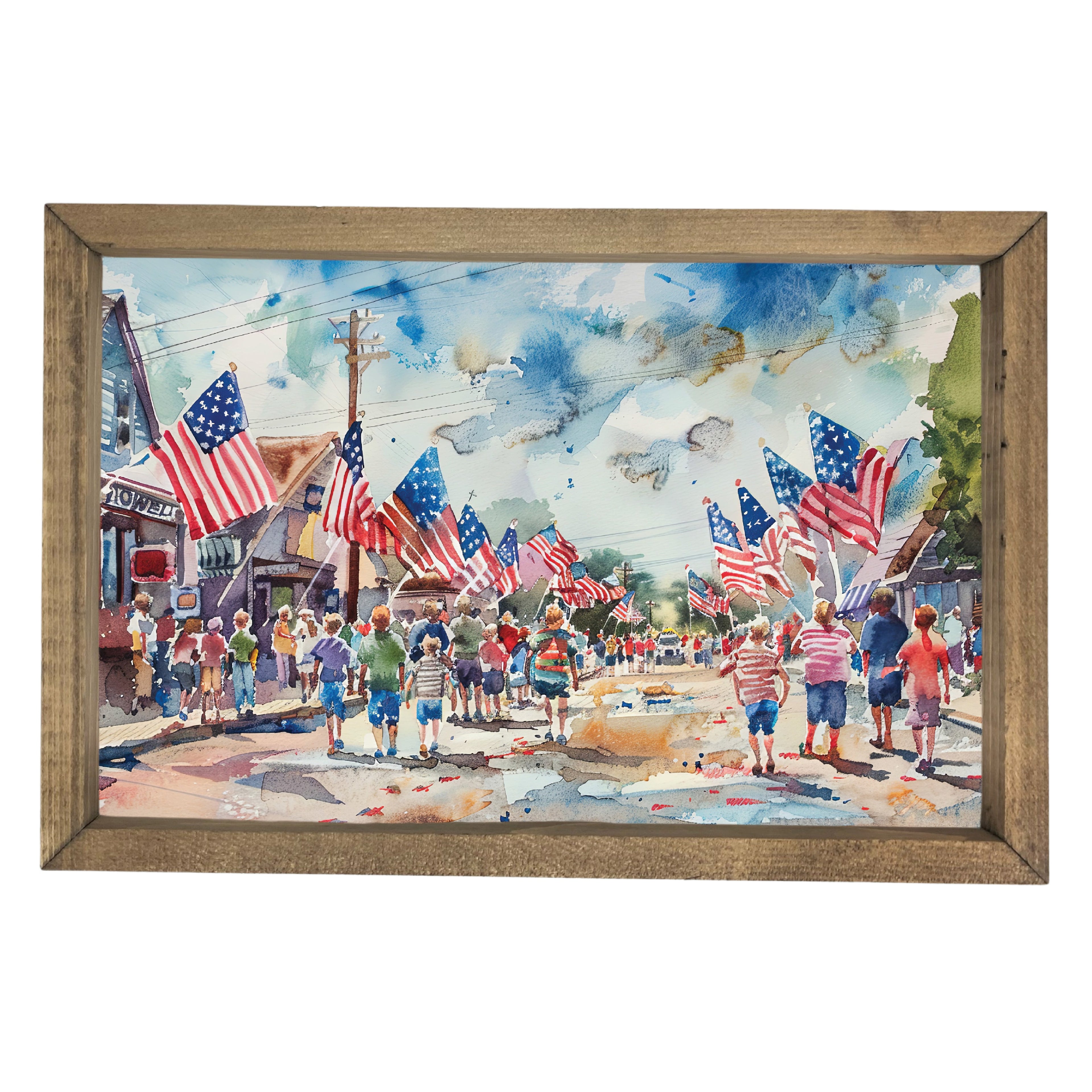 Flags in the Street Framed Art