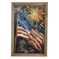 Flag with Fireworks Framed Art