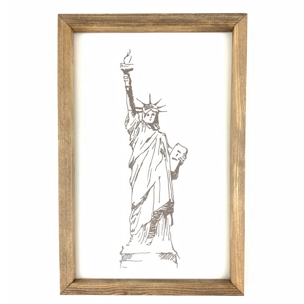 Statue of Liberty Sketch Framed Art