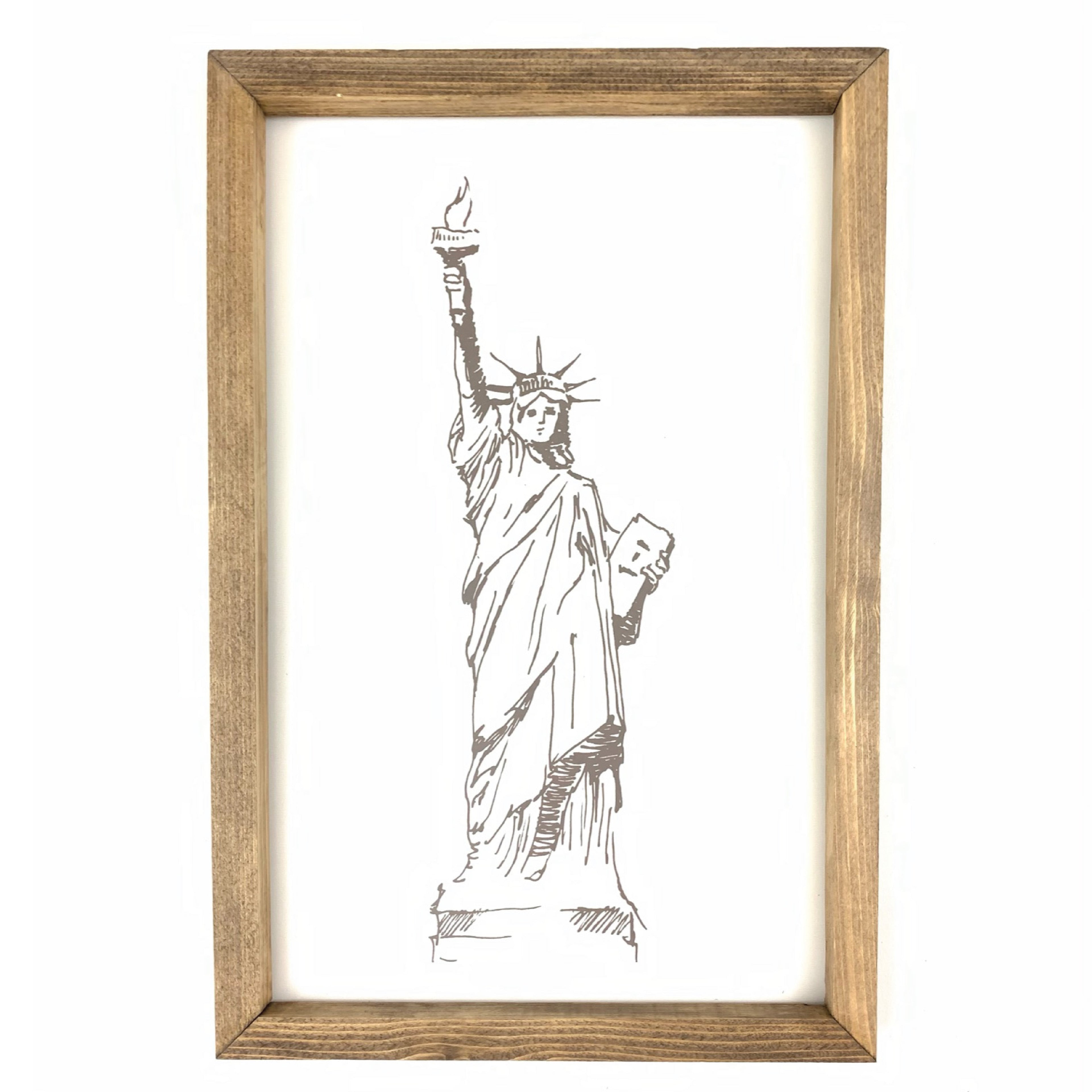 Statue of Liberty Sketch Framed Art