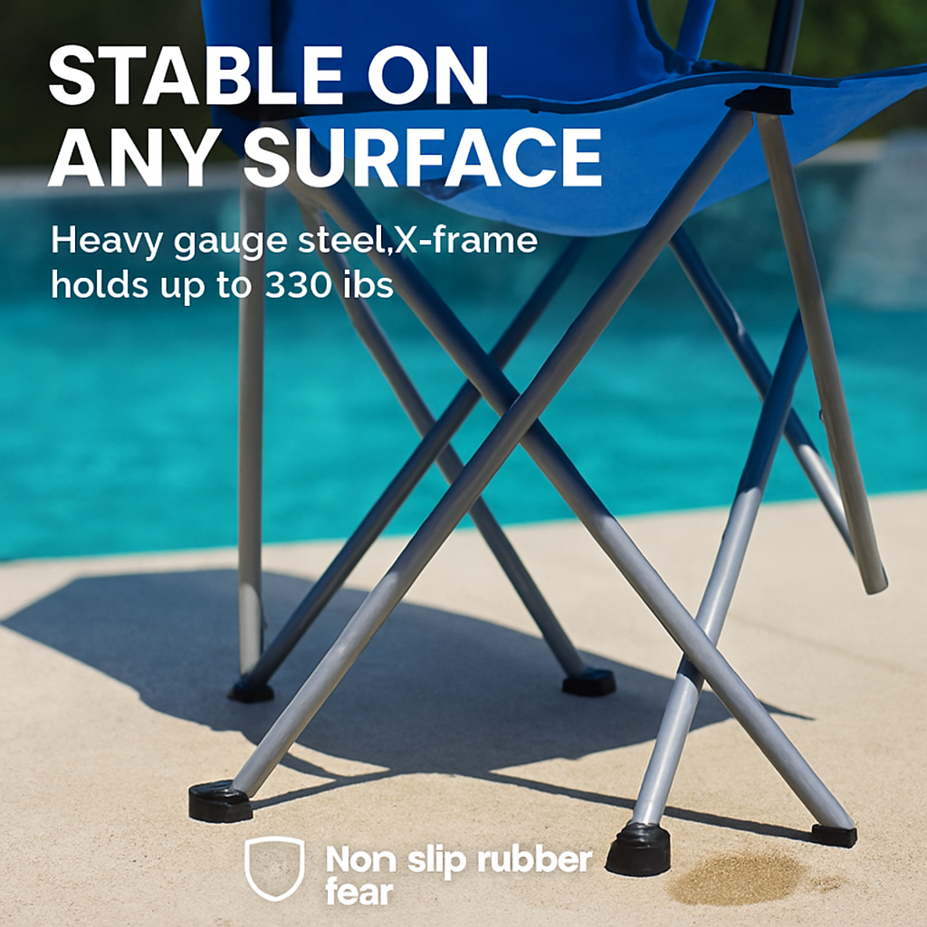Foldable Beach Canopy Chair with Cup Holder