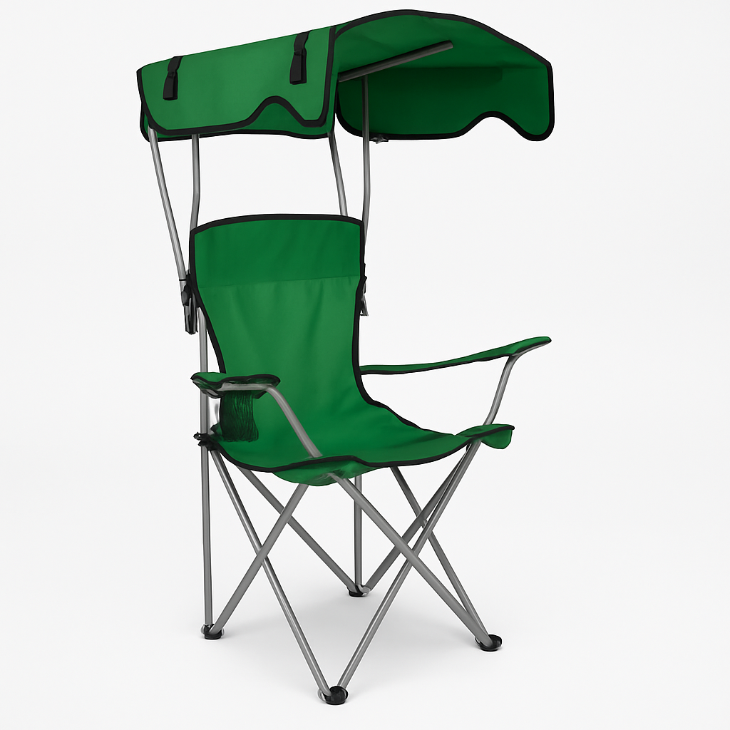 Foldable Beach Canopy Chair with Cup Holder