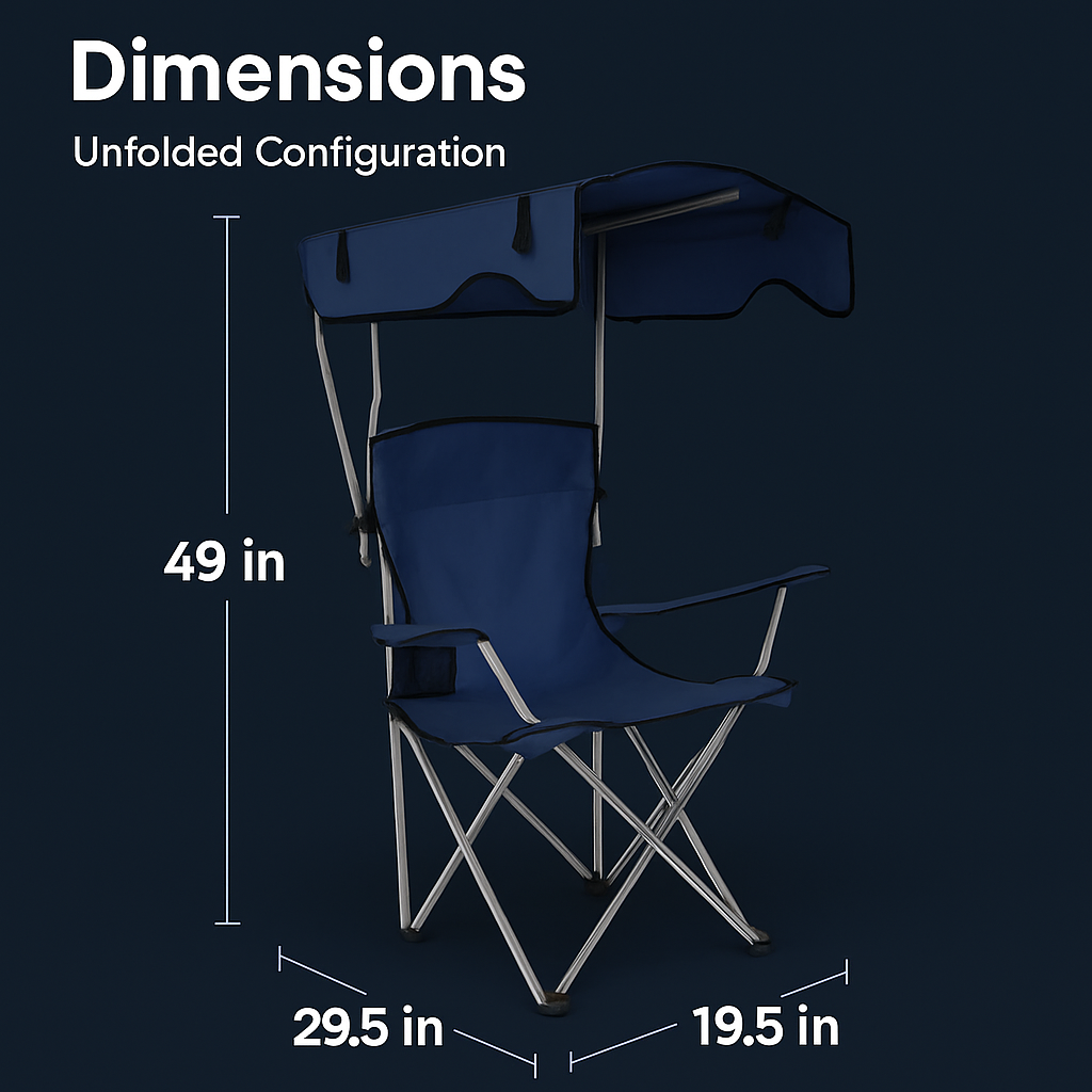 Foldable Beach Canopy Chair with Cup Holder