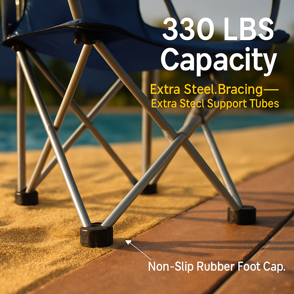 Foldable Beach Canopy Chair with Cup Holder