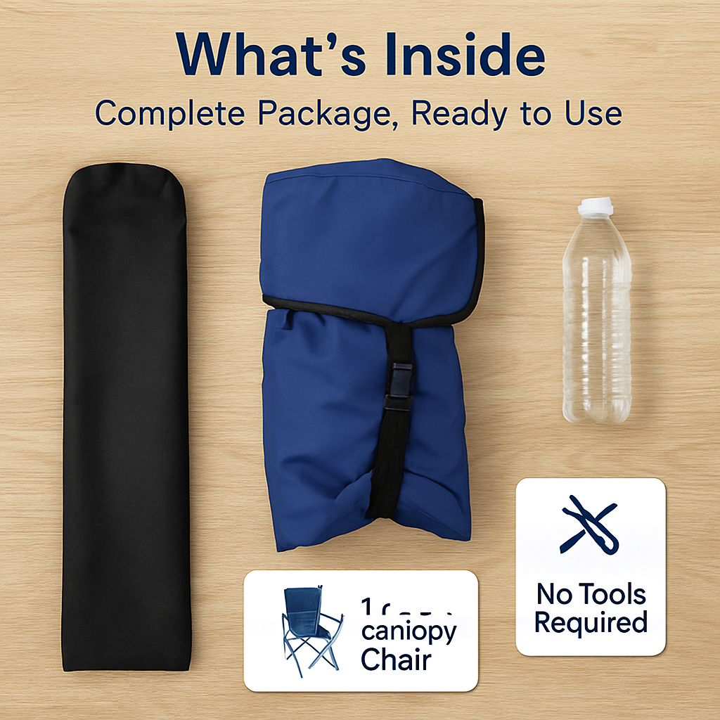 Foldable Beach Canopy Chair with Cup Holder