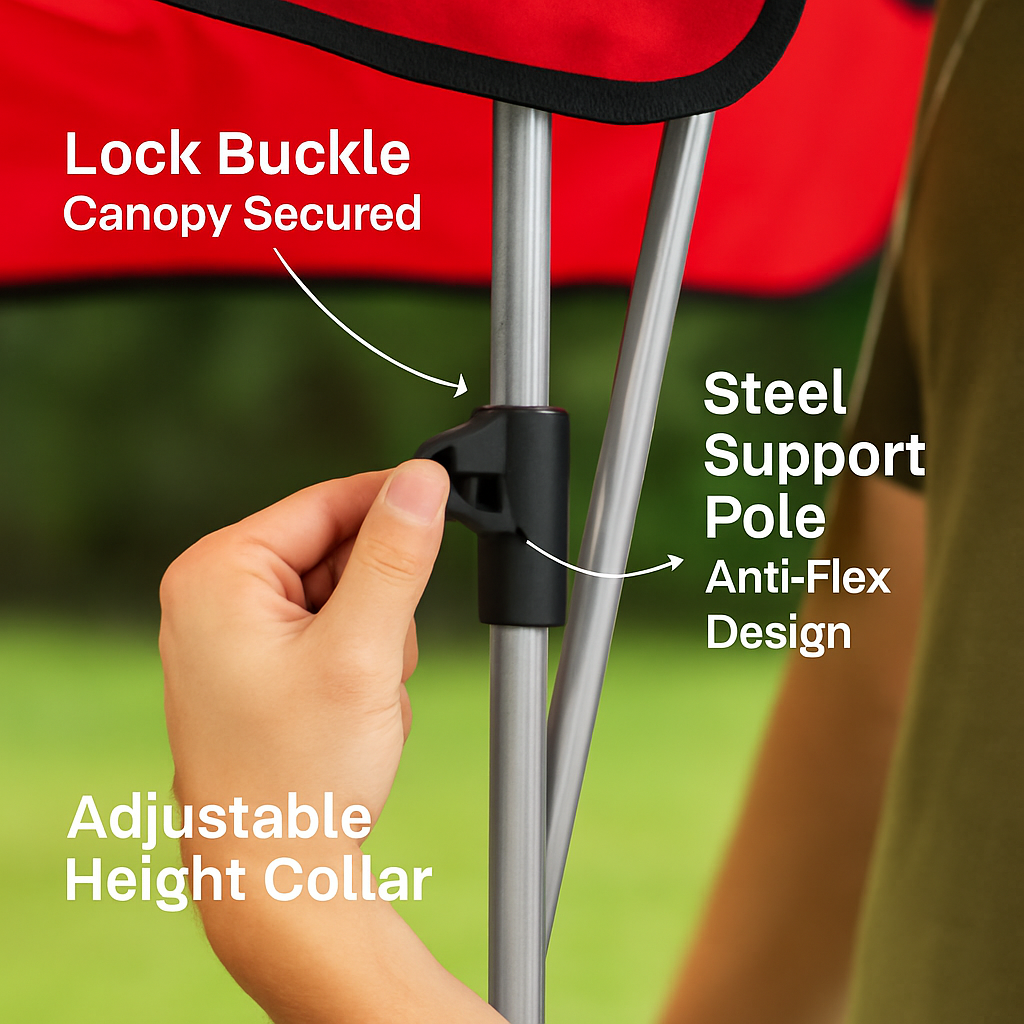 Foldable Beach Canopy Chair with Cup Holder