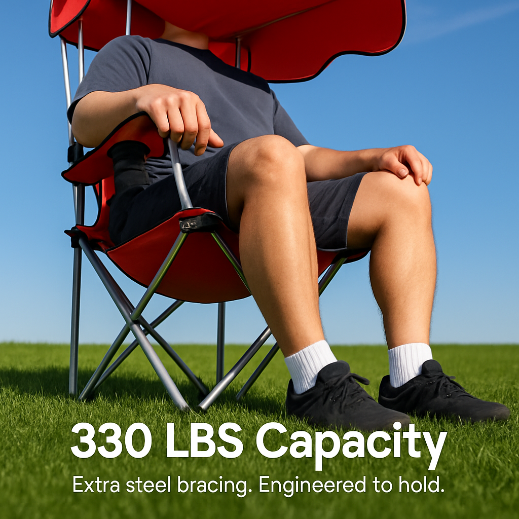 Foldable Beach Canopy Chair with Cup Holder
