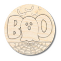 Unfinished Wood Ghost Boo Halloween Door Sign Kit | Wood Craft Cutouts | 1/4" Thick |