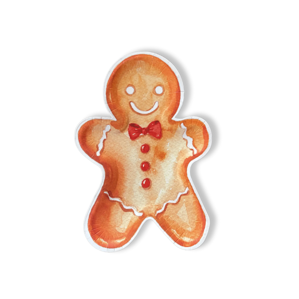 Gingerbread Man Christmas Paper Plate