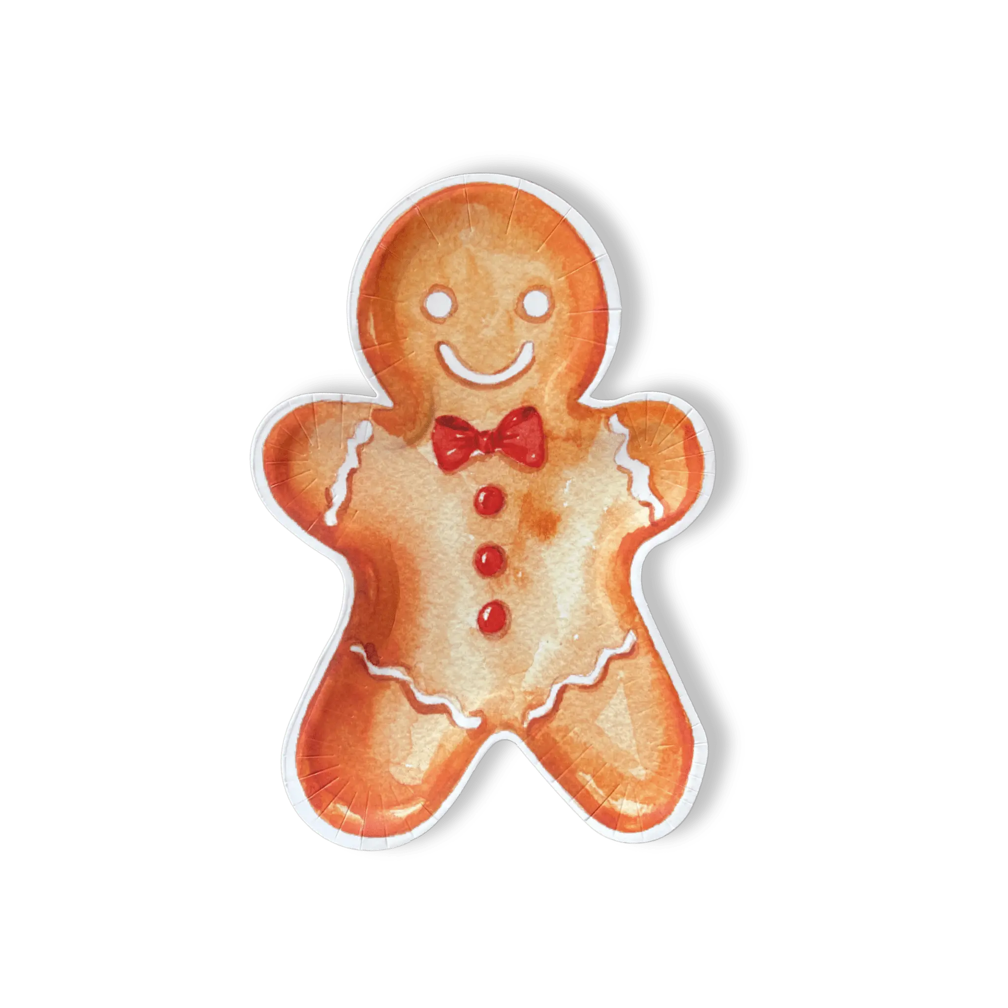Gingerbread Man Christmas Paper Plate
