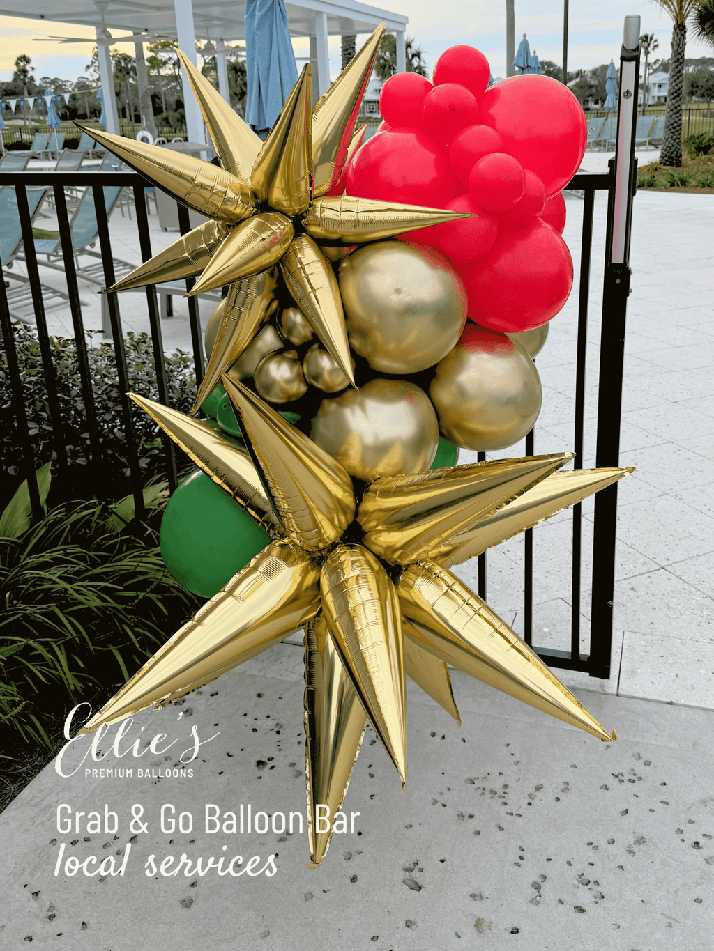 Gold Starburst Cluster Balloon – 40" Foil | Ellie’s Party Supply