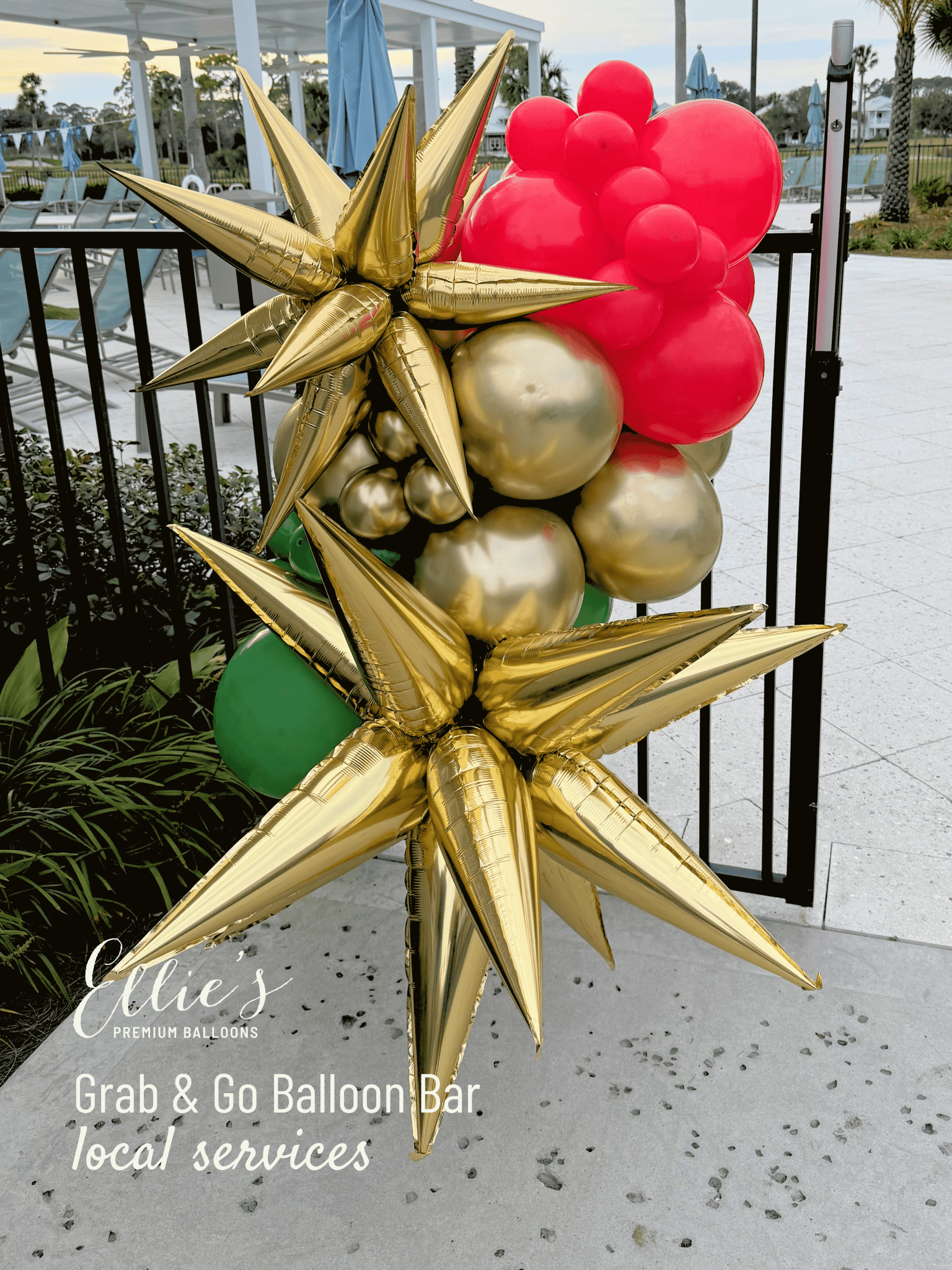Gold Starburst Cluster Balloon – 40" Foil | Ellie’s Party Supply