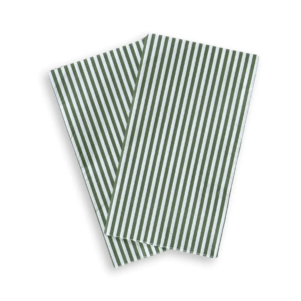 Green & White Candy Stripe Guest Napkins (24pcs)