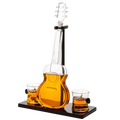 Guitar Whiskey Decanter Mahogany Base 1000 Ml Glass Decanter 14 H For Whiskey Scotch