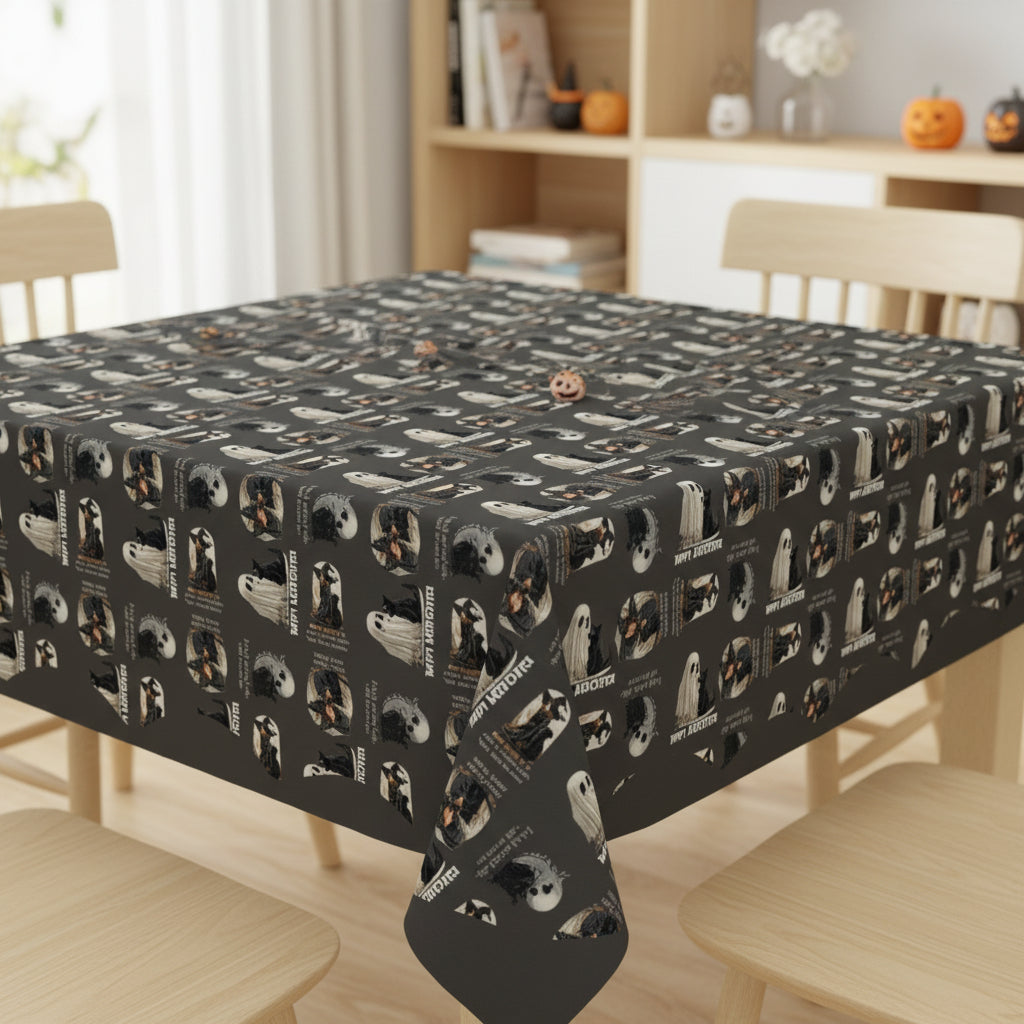 Halloween Cat Pattern Tablecloth, Holiday Entertaining Style