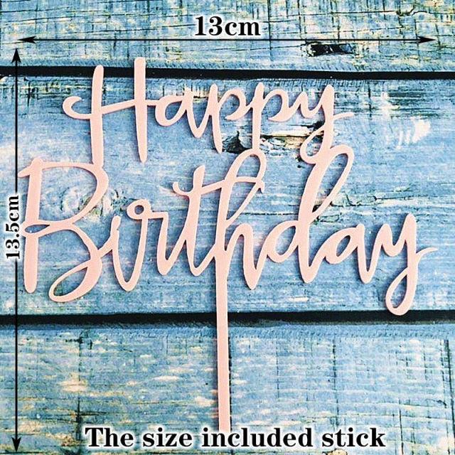Happy Birthday Cake Topper Gold Cake Topper Acrylic Cake Topper Happy Birthday Cake Topper Cake Decoration Acrylic Letter Cake Toppers Party Supplies Happy Birthday Black Cake Decorations