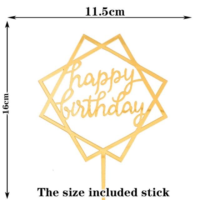 Happy Birthday Cake Topper Gold Cake Topper Acrylic Cake Topper Happy Birthday Cake Topper Cake Decoration Acrylic Letter Cake Toppers Party Supplies Happy Birthday Black Cake Decorations