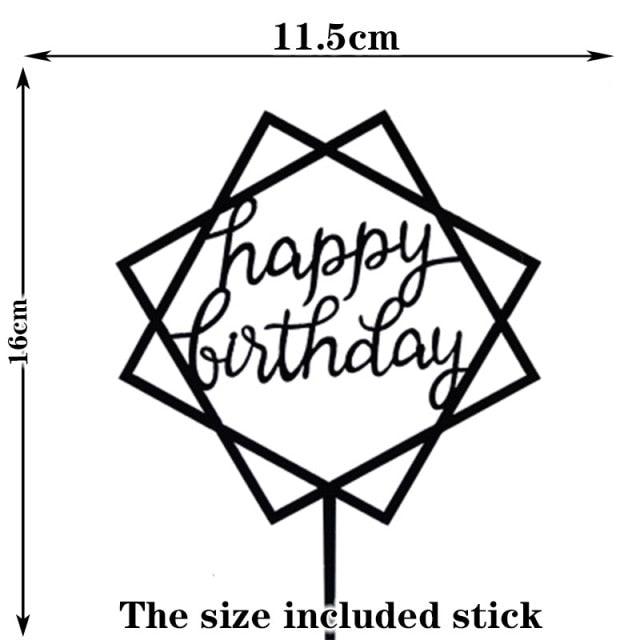 Happy Birthday Cake Topper Gold Cake Topper Acrylic Cake Topper Happy Birthday Cake Topper Cake Decoration Acrylic Letter Cake Toppers Party Supplies Happy Birthday Black Cake Decorations
