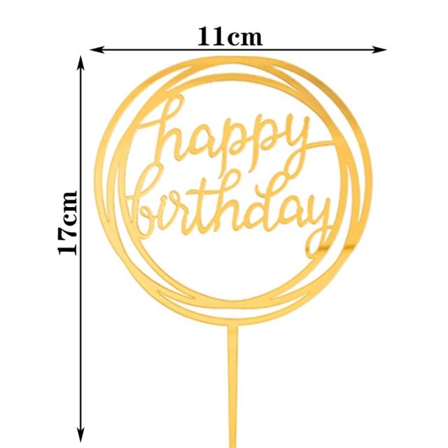 Happy Birthday Cake Topper Gold Cake Topper Acrylic Cake Topper Happy Birthday Cake Topper Cake Decoration Acrylic Letter Cake Toppers Party Supplies Happy Birthday Black Cake Decorations