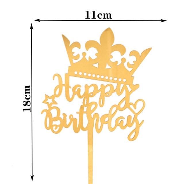 Happy Birthday Cake Topper Gold Cake Topper Acrylic Cake Topper Happy Birthday Cake Topper Cake Decoration Acrylic Letter Cake Toppers Party Supplies Happy Birthday Black Cake Decorations