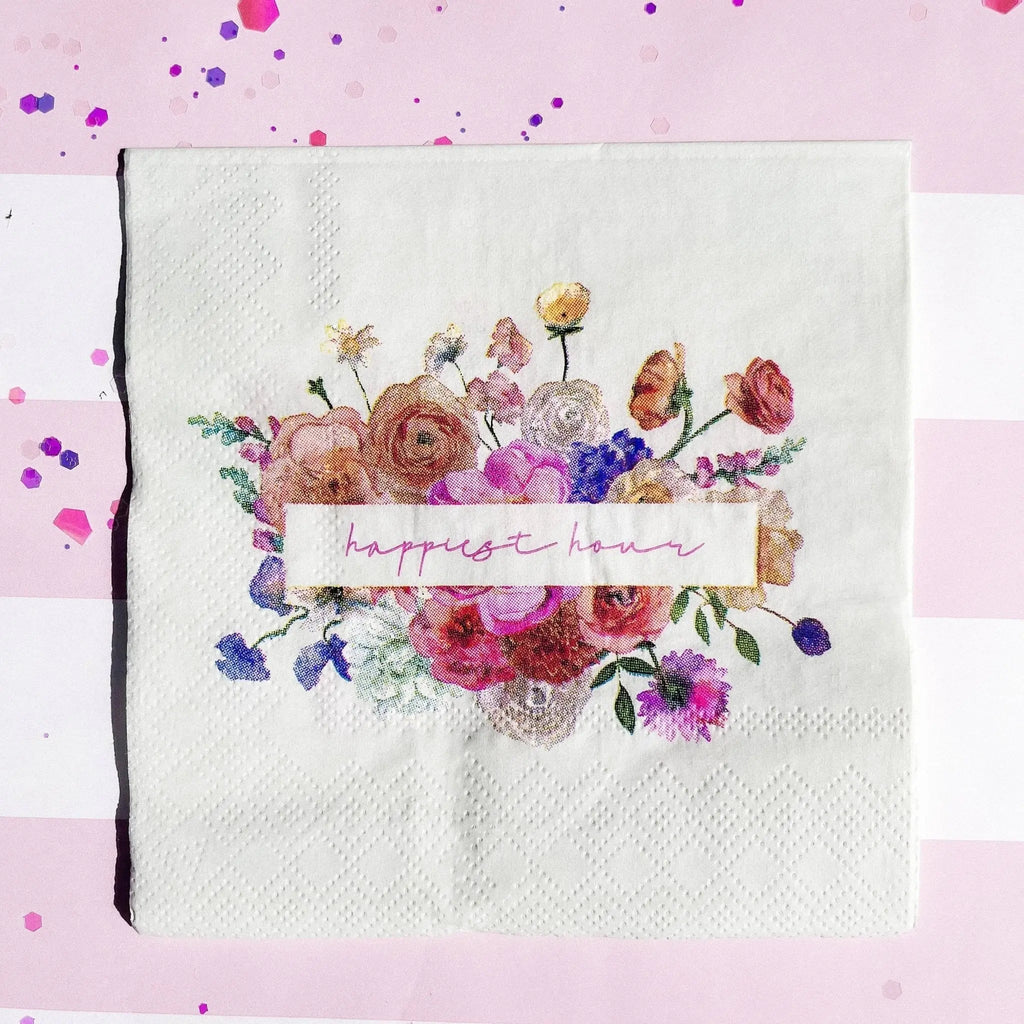Happy Hour Small Cocktail Disposable Paper Napkins (16pcs)