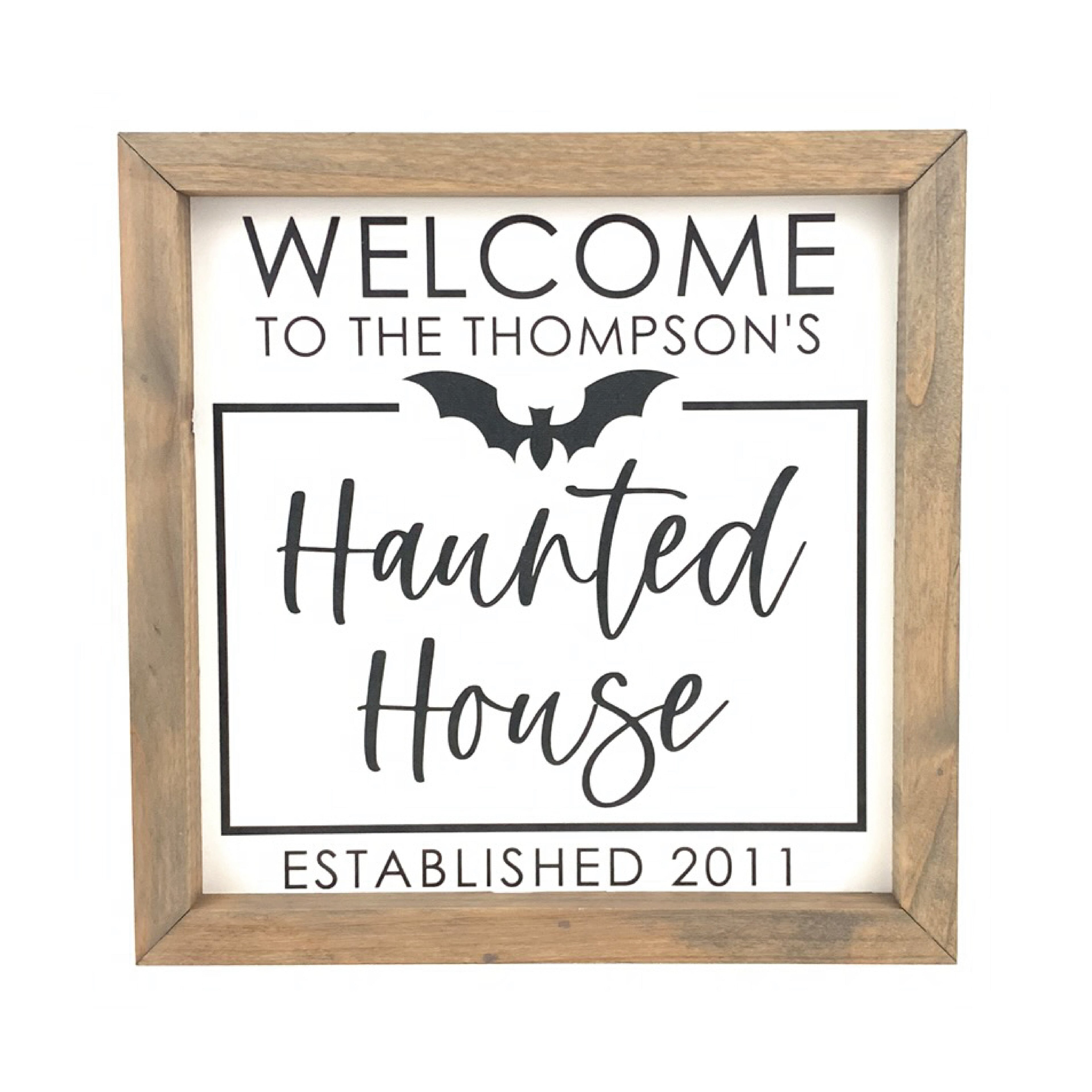 Personalized Haunted House - Established Framed Saying