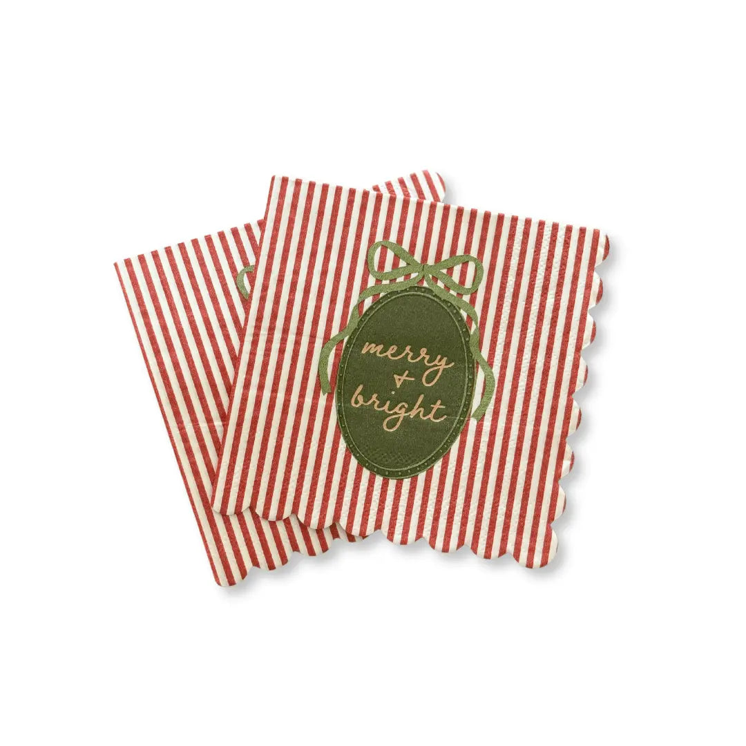 Hearth & Holiday Scalloped Beverage Napkins (24pcs)