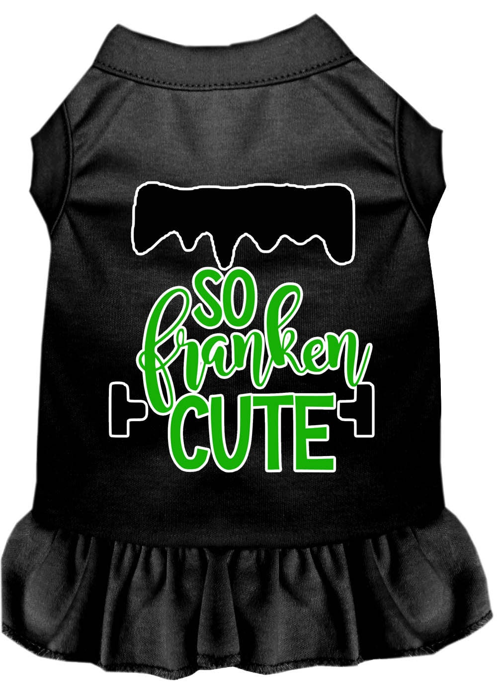 Halloween Pet Dress Screen Printed, "So Franken Cute"