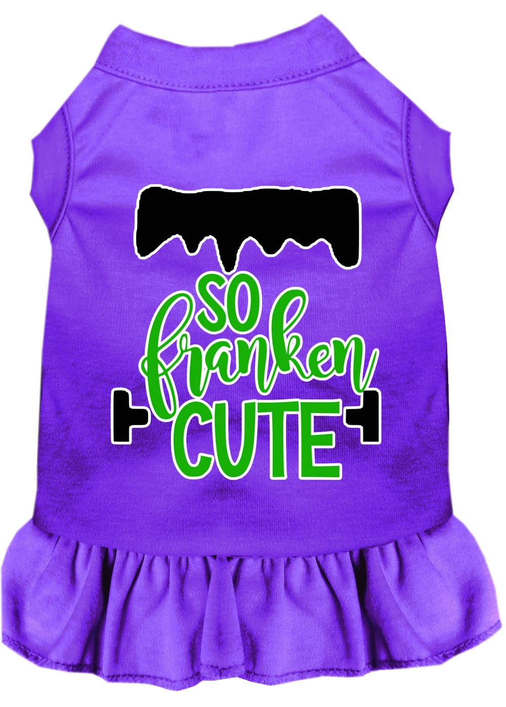 Halloween Pet Dress Screen Printed, "So Franken Cute"