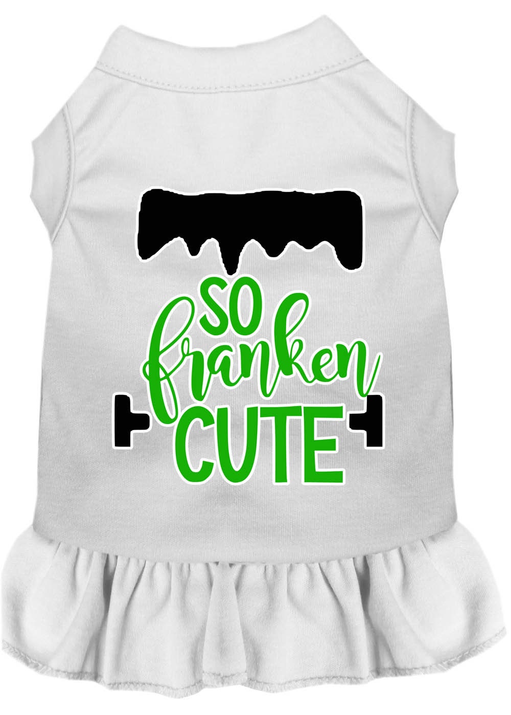 Halloween Pet Dress Screen Printed, "So Franken Cute"