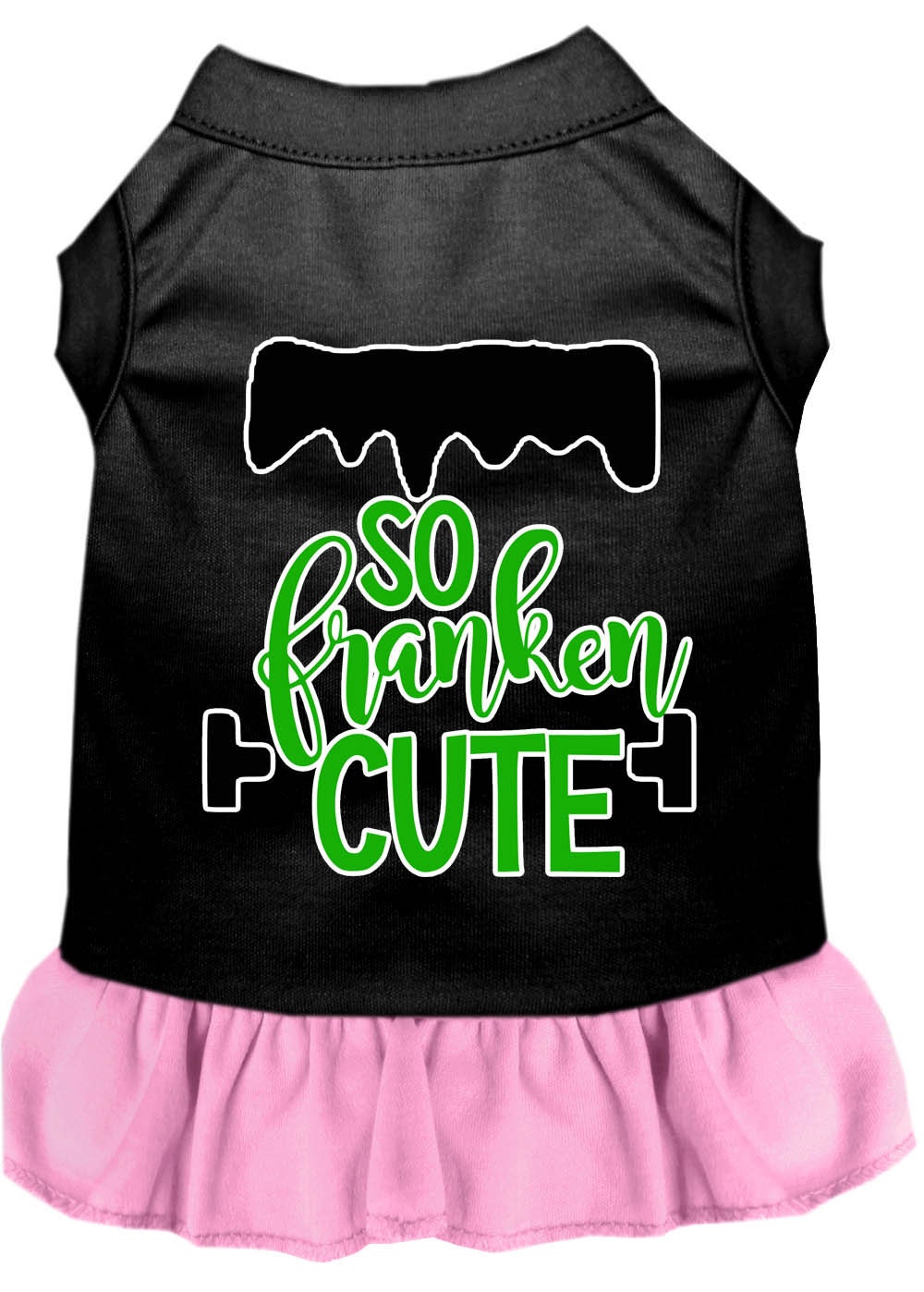Halloween Pet Dress Screen Printed, "So Franken Cute"