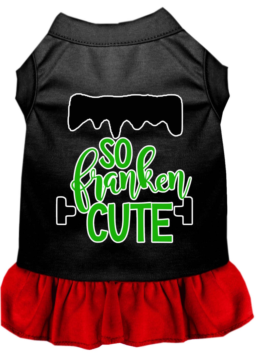Halloween Pet Dress Screen Printed, "So Franken Cute"