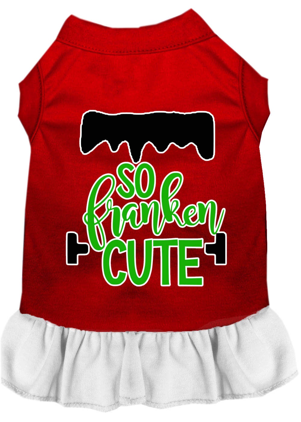 Halloween Pet Dress Screen Printed, "So Franken Cute"