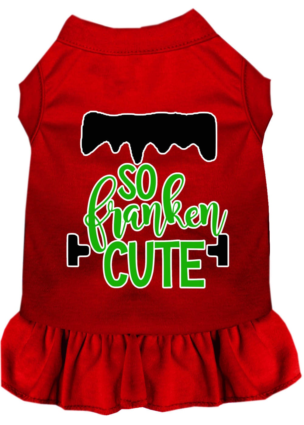 Halloween Pet Dress Screen Printed, "So Franken Cute"