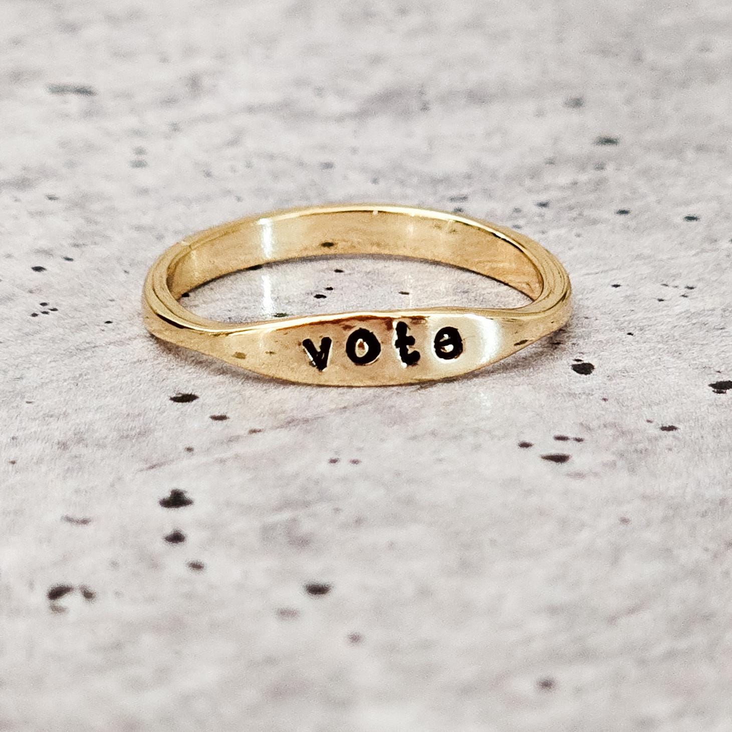 Vote Dainty Ring: Sterling Silver or Gold Plated