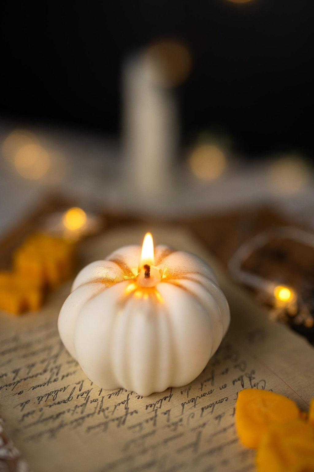 Pumpkin Soy Candle - Fall & Halloween Decor, Pumpkin Shaped, Scented