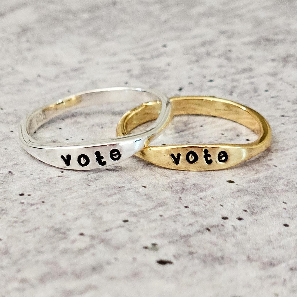Vote Dainty Ring: Sterling Silver or Gold Plated