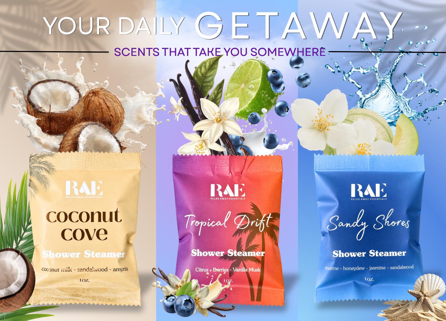 Retreat Shower Steamers 6 Pack | Tropical Shower Bomb | Vacation Gift | Spa Gift | Summer Shower Steamers | Handmade Gift | Spa Aromatherapy